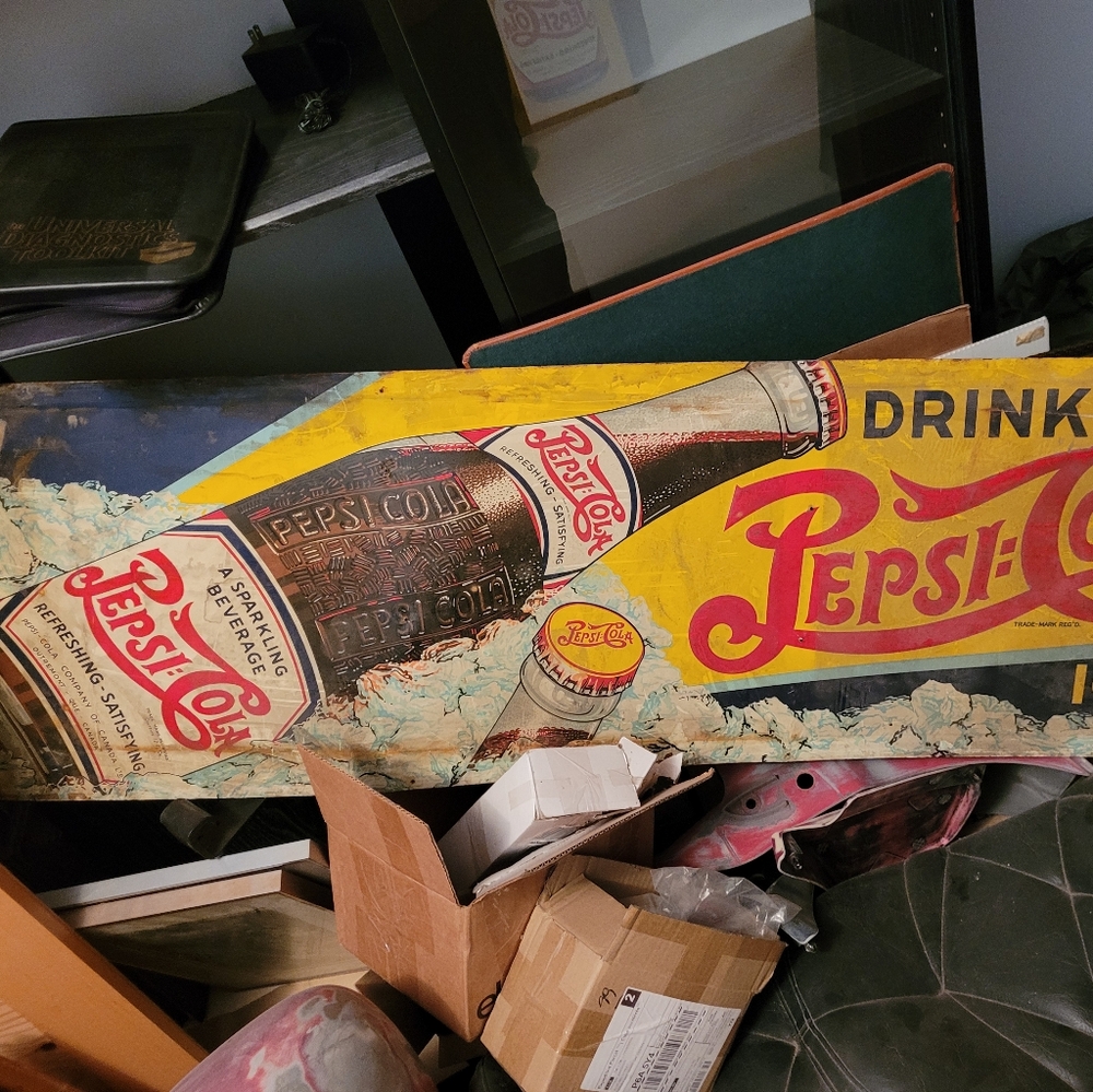 1950 old tin pepsi Co signs